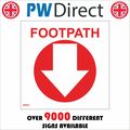 WM051 FOOTPATH DOWN ARROW SIGN WAYMARKER CIRCUI...