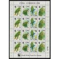 Caribic Birds WWF Parakeet Sheetlet of 4 sets 1...