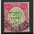 CEYLON 1927-9 GEORGE V 2R USED SG364 PIN PERF "...