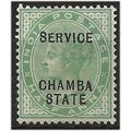 Chamba (ICS) 1902 O18 1/2a Pale Yellow-Green SE...