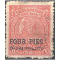 India (Travancore) 1949 - SGO1e - 4a on 8ch OP ...