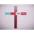 Native Bear Paw Cross Wooden Cross Brown Painte...