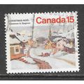 CANADA CAGNON VILLAGE SNOW SCENE SLED WALKWAY C...