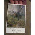 Early Christmas Greeting Postcard - Stag Deer -...