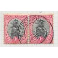 AFRICA SOUTH 1930 1d SHIP SG43 HORIZONTAL PAIR ...
