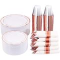 WELLIFE 350 Pieces Rose Gold Plastic Dinnerware...