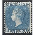 St Vincent 1897 SG61 2 1/2d Blue Mounted Mint . ..