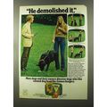 1973 Gaines-Burger Dog Food Ad - He Demolished It