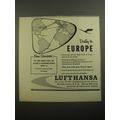 1956 Lufthansa Airlines Ad - Daily to Europe