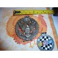 Antique Round Metal American Eagle Pendant & Fr...