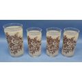 4 Vintage Swanky Swig Frosted Brown Roses Drink...