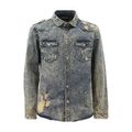Men's Ripped Denim Overshirt