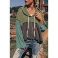 Laurel Green Mixed Textured Colorblock Patchwor...