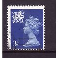 GREAT BRITAIN WALES 1974 SG W15 3p ULTRA MARINE...