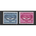 UNITED NATIONS 1965 I.C. Y SG 143 / 144 SET 2 V...