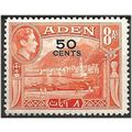 Aden 1951 SG41 50c on 8a Red-Orange Mounted Min...