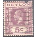 Ceylon 1912 - SG341 - 5c lilac - KGV - used 11