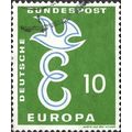 GERMANY, Europa, dove and E, green 1958, 10pf