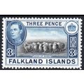 Falkland Islands Sg153 3d Black & Blue Fine Lig...