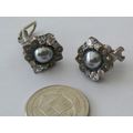 VINTAGE STERLING POST & CLIP EARRINGS by JUDITH...