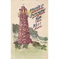 The Year 1911 Lighthouse REAL GLITTER ANTIQUE S...