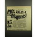 1953 Virginia Tourism Ad - Explore enchanting old Virginia