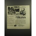 1953 Virginia Tourism Ad - Keys to a kingdom of romance and color