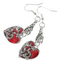 Goth Earrings for Women Bat Dangle Punk Heart M...