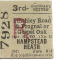 B.T.C. Edmondson Ticket - Finchley Rd & Frognal...