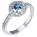 1/3 Carat Round London Blue Topaz Sterling Silv...