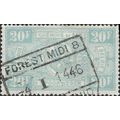 BELGIUM, RAIL, Coat of Arms in Oval, pastel blue 1941, 20F