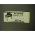 1959 Zuckermann Harpsichords Advertisement