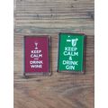 2 x KEEP CALM and DRINK (Wine/Gin) themed fridg...