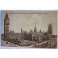 vintage postcard Houses of Parliament & Westmin...