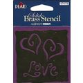 Plaid. 5707S Love Brass Stencil. Embossing Card...