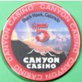 Canyon. $5 Casino Chip. Black Hawk, Co. Z64.