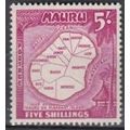 Nauru 1954 5/- Map of Nauru SG 56 U/Mint