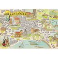 Santander Map Sailing Boats Plaza De Toras Bull...