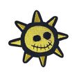 Iron On Sun Face Gothic Patch Yellow Badge 6.5 ...