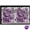 ENGLAND PAIR OF 90P 'TUDOR ROSE' (EN17a) FINE U...