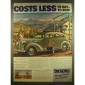 1937 De Soto Car Ad - Costs Less to buy to Run