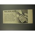 1955 Saks Fifth Avenue Magna Cigarette Lighter Ad - For a smoke - two fires!