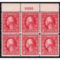 406, Mint NH 2¢ Top Plate Block of Six Stamps C...
