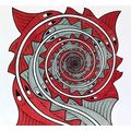 ESCHER print WHIRLPOOLS red black Vintage Esche...