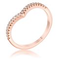 22Ct Rose Goldtone Chevron Ring with CZ