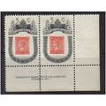 1962 canada victoria bc 5c plate pair mnh sg525