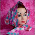 Vintage 1960 Hand Made Pink Gold Turquoise Whit...