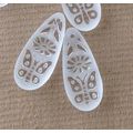 Two Tear Drop Beads Flat Frosted Butterfly Dais...