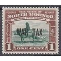 North Borneo 1941 1c o/w WAR TAX G19/20 U/Mint
