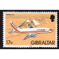 GIBRALTAR 1982 Sg468 17p Boeing 737 m/ mint (G91)